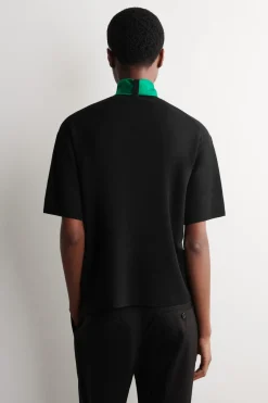 T-SHIRT AUS MERINOWOLLE MIT SCHALDETAIL