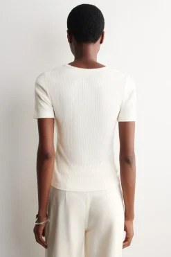 T-SHIRT AUS POINTELLE-STRICK