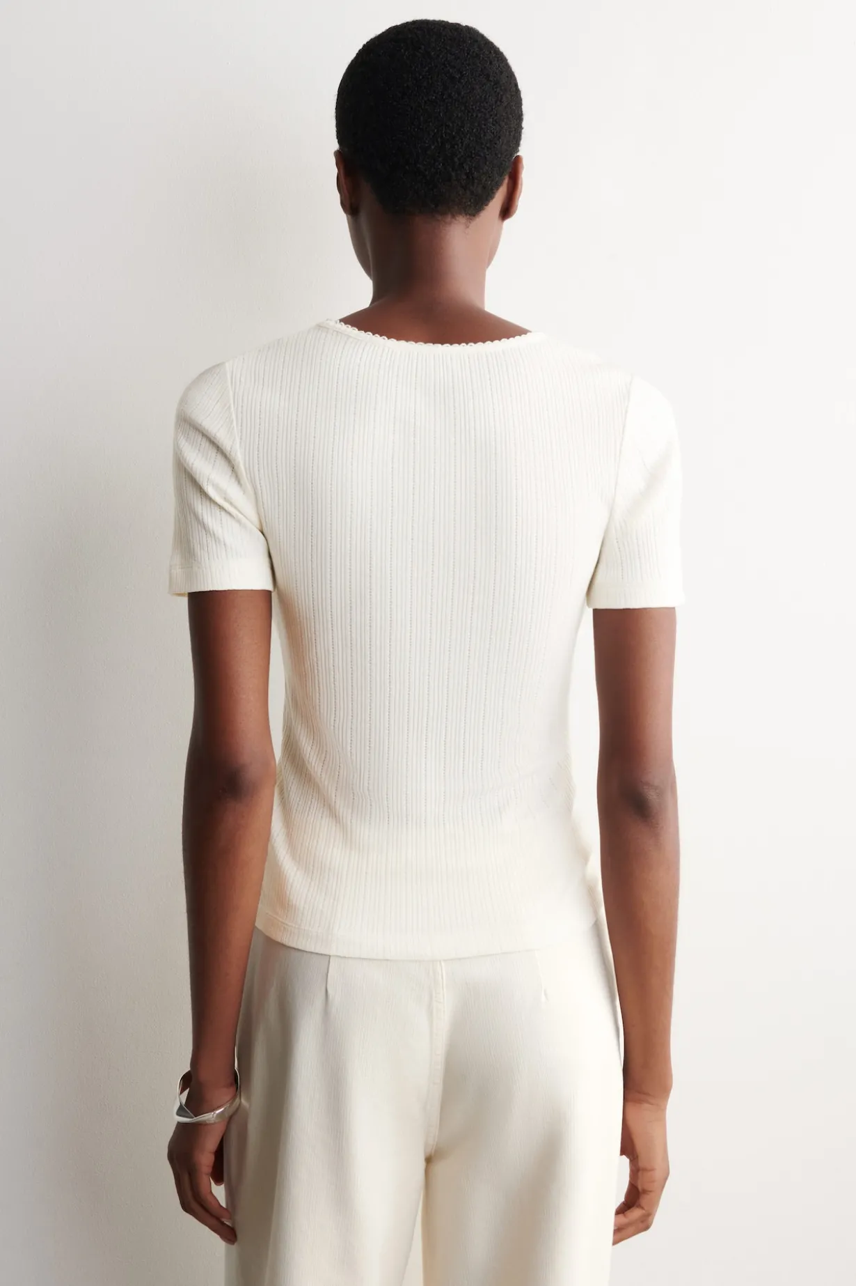 T-SHIRT AUS POINTELLE-STRICK
