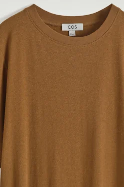 T-SHIRT-KLEID AUS BAUMWOLL-LEINEN-MIX IN MAXILÄNGE