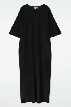 T-SHIRT-KLEID AUS SEIDE IN MIDILÄNGE
