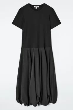 T-SHIRT-KLEID MIT BALLONSAUM