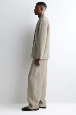 UNSTRUKTURIERTER BLAZER AUS LEINENMIX