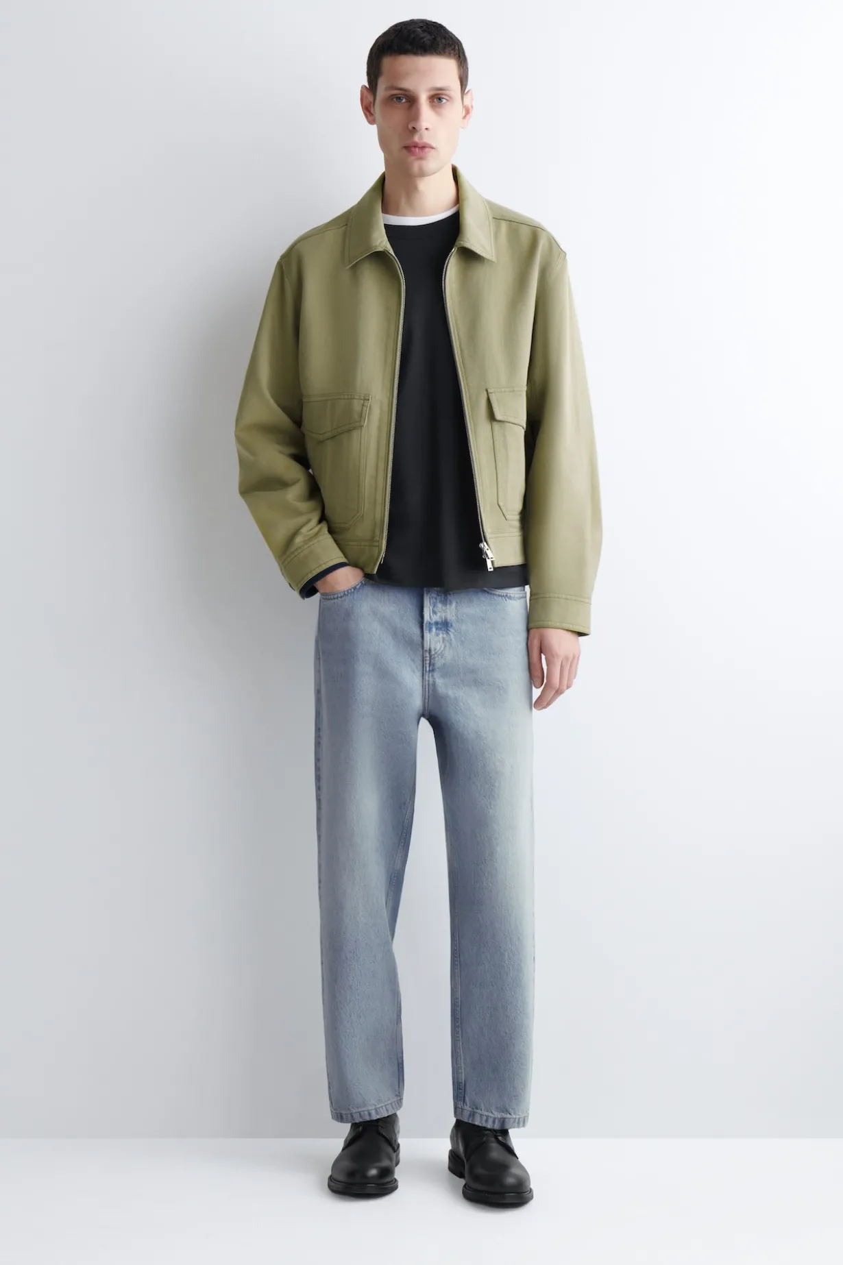 UTILITY-JACKE AUS BAUMWOLL-MIX MIT REISSVERSCHLUSS