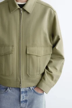 UTILITY-JACKE AUS BAUMWOLL-MIX MIT REISSVERSCHLUSS