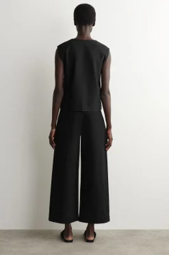 VERKÜRZTE HOSE AUS DENIM MIT WEITEM BEIN