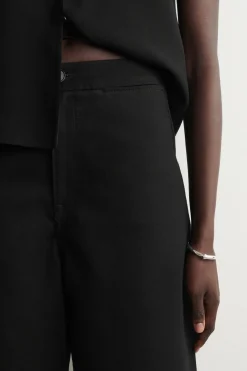 VERKÜRZTE HOSE AUS DENIM MIT WEITEM BEIN