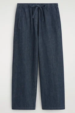 VERKÜRZTE HOSE AUS DENIM MIT WEITEM BEIN