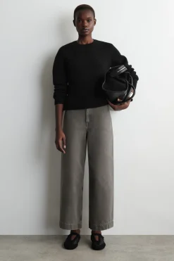 VERKÜRZTE HOSE AUS DENIM MIT WEITEM BEIN