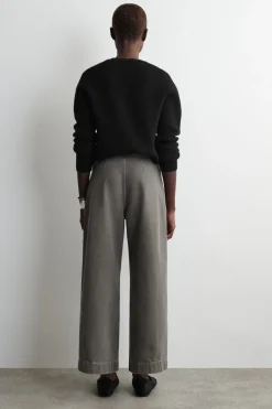 VERKÜRZTE HOSE AUS DENIM MIT WEITEM BEIN