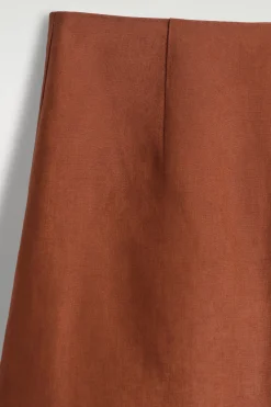 VERKÜRZTE LEINENHOSE MIT WEITEM BEIN
