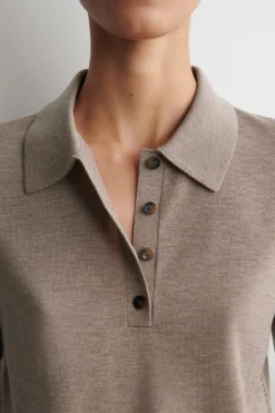 VERKÜRZTES POLOSHIRT AUS WOLL-MIX