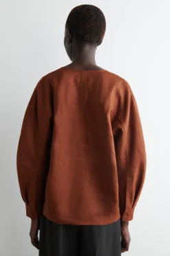 VOLUMINÖSE LEINENBLUSE