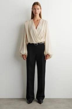 WICKELBLUSE MIT RAFFUNGEN