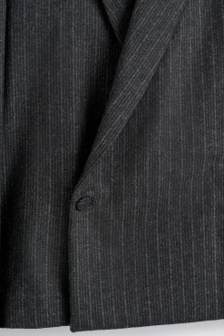 WOLLBLAZER IN WICKELOPTIK MIT NADELSTREIFEN