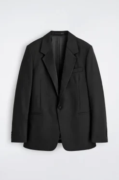 WOLLBLAZER MIT SATIN-REVERS