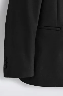 WOLLBLAZER MIT SATIN-REVERS