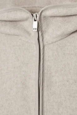 WOLLJACKE AUS DOUBLEFACE-MATERIAL MIT KAPUZE