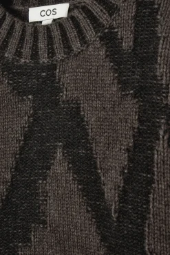 WOLLJACQUARD-PULLOVER MIT ABSTRAKTEM MUSTER