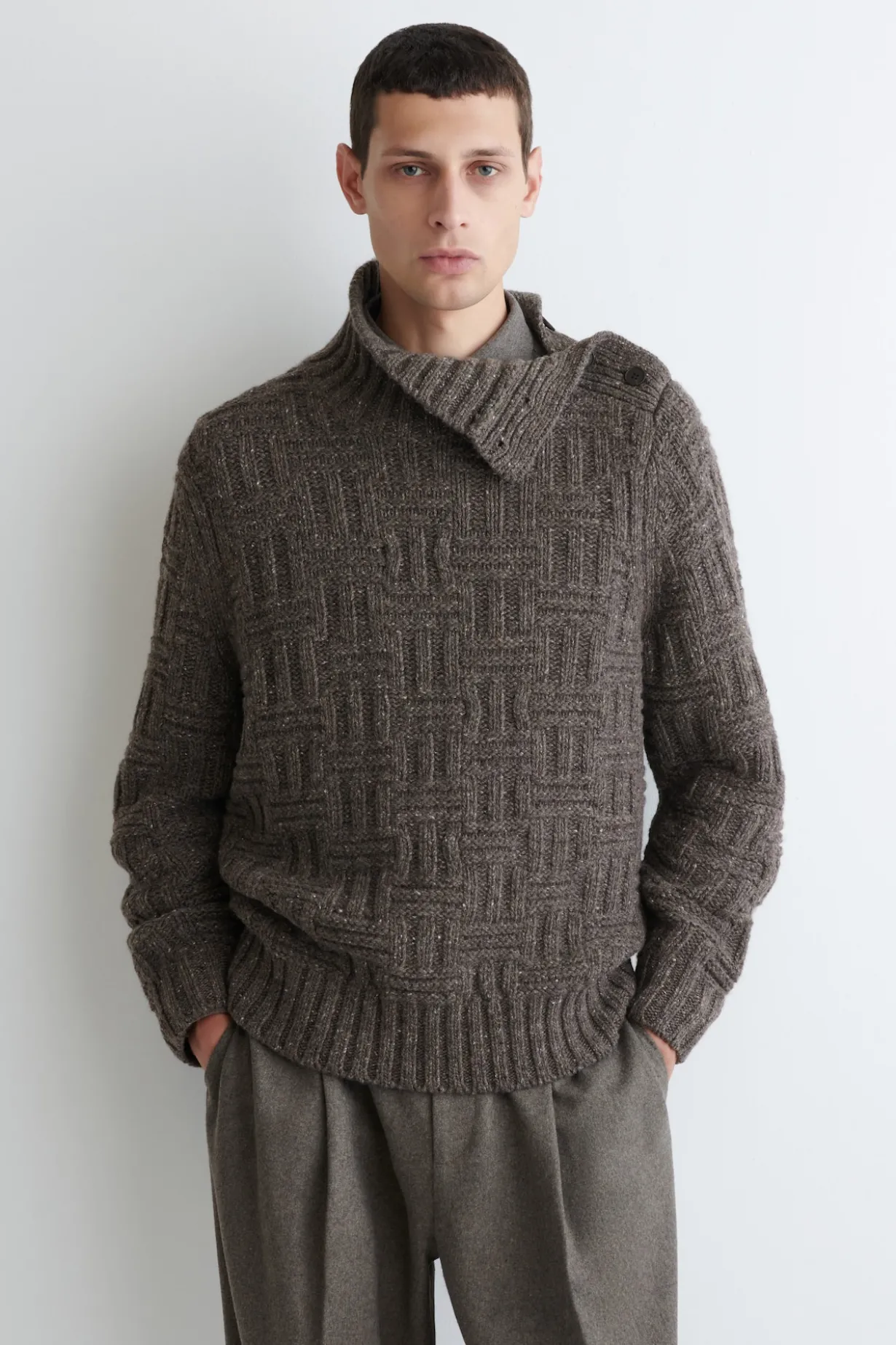 WOLLPULLOVER MIT KORBMUSTER
