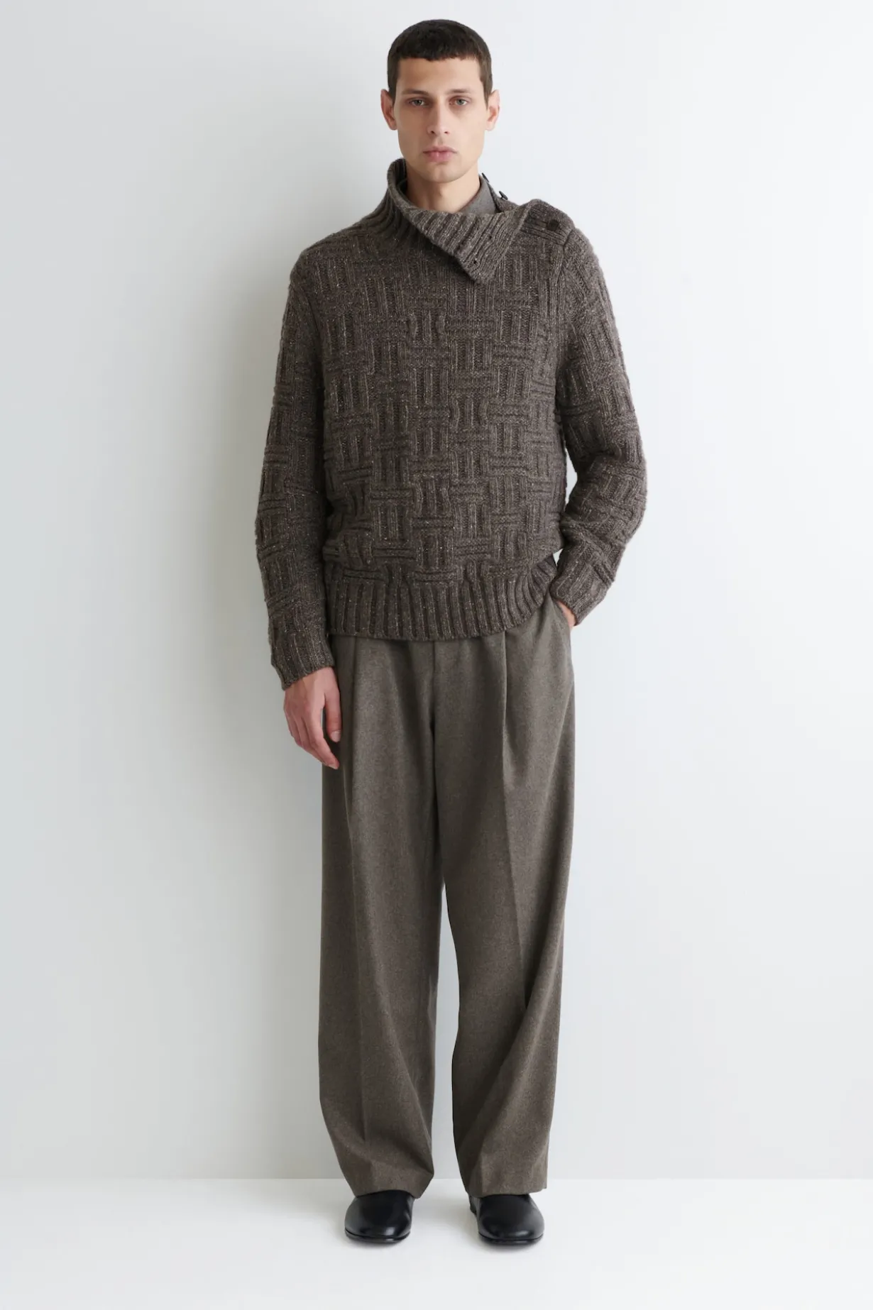 WOLLPULLOVER MIT KORBMUSTER