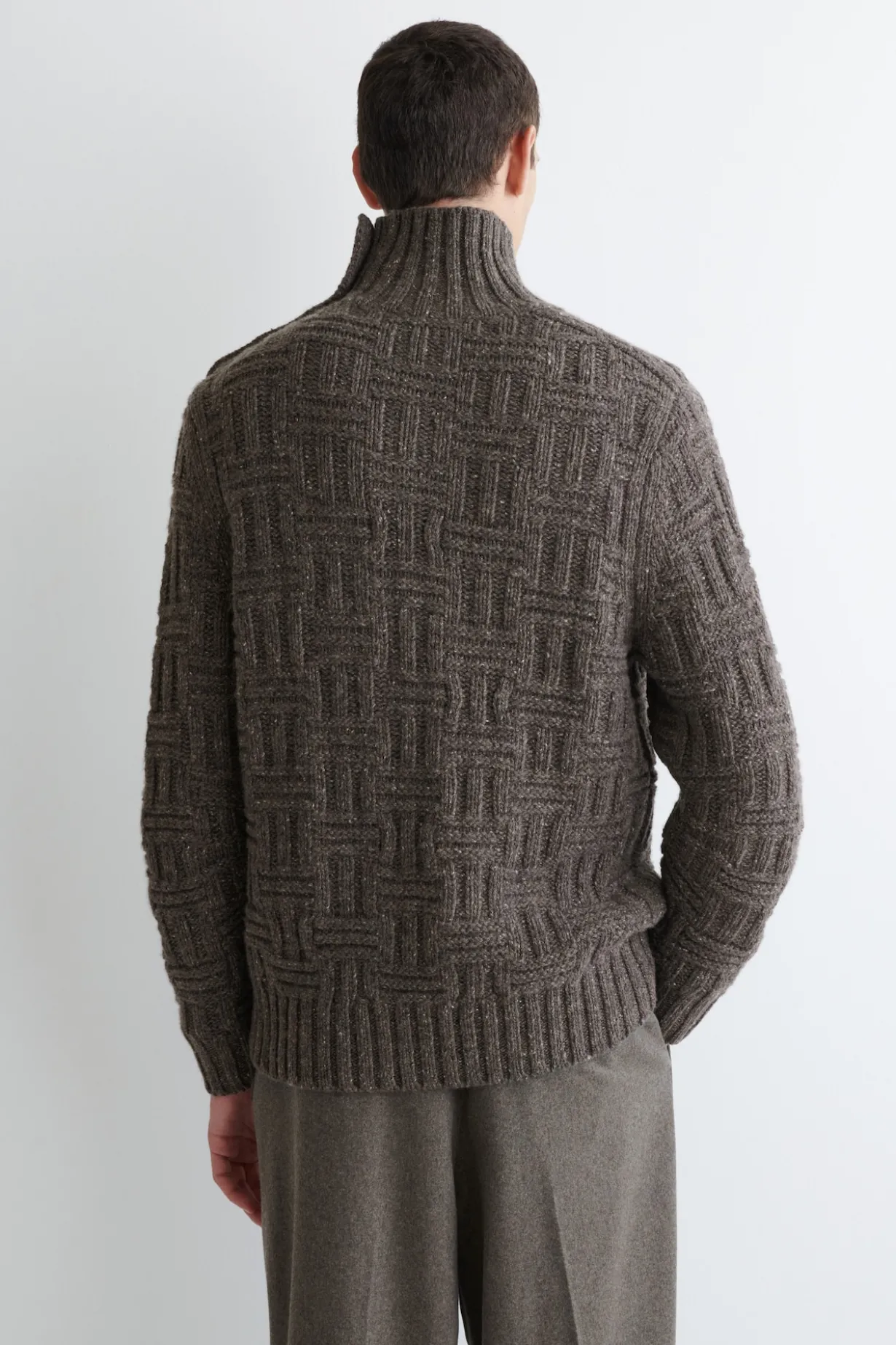 WOLLPULLOVER MIT KORBMUSTER