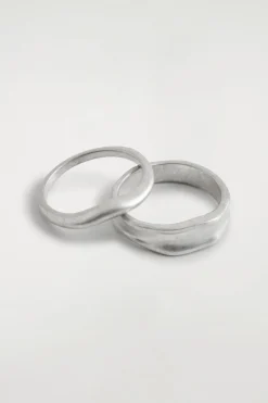 ZWEIERPACK GEHÄMMERTE RINGE