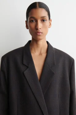 ZWEIREIHIGER BLAZER MIT KAROMUSTER
